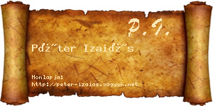 Péter Izaiás névjegykártya